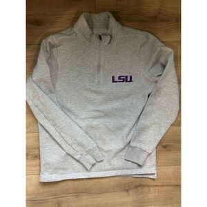 Antigua LSU Women's Grey 1/4 Zip Pullover‎ Size Medium